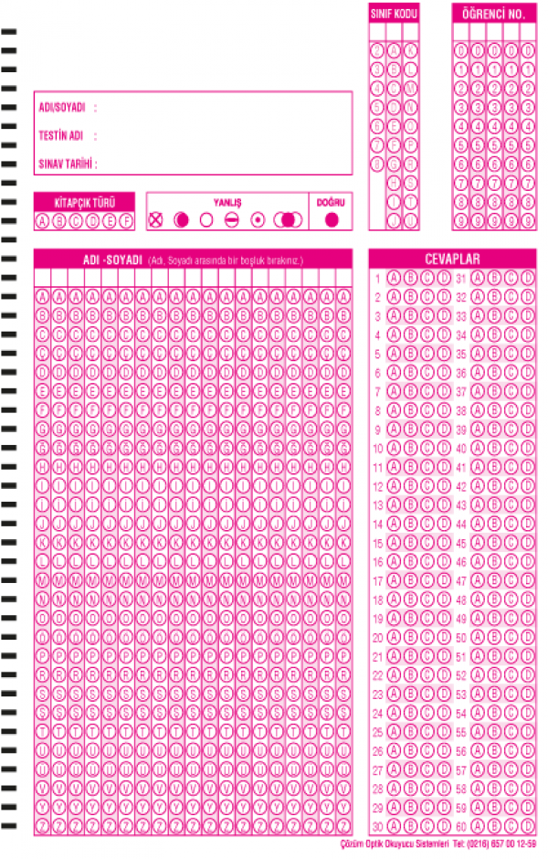 OPTİK FORM NASIL DOLDURULUR PDF